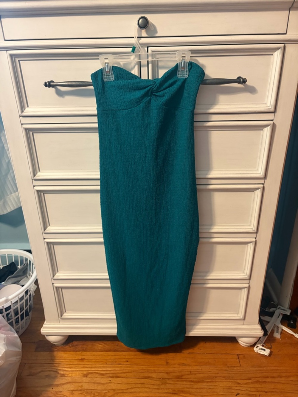 Strapless Teal Dress